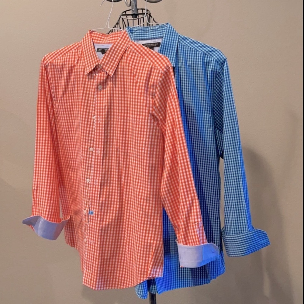 Banana Republic | Aqua Gingham Button Down - Picture 4 of 5